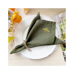 Serviettes en coton 240 fils/cm², texture douce, 16x16 pouces, motif de tissage festonné personnalisé, conçues pour les cafés, les hôtels et la vente en gros à forte demande - Product Image 2