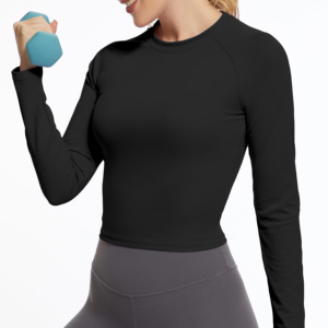 เสื้อกล้ามแขนยาวรุ่นใหม่ล่าสุด ผ้าสี่ทางยืดหยุ่น ใส่ออกกำลังกาย โยคะ ผ้ายืดสแปนเด็กซ์/โพลีเอสเตอร์ ระบายอากาศ แห้งเร็ว ทรงเข้ารูป เป็นมิตรกับสิ่งแวดล้อม - Product Image 4