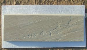 Baldosas de Bloque de Arenisca Verde Raj de Diseño Técnico Moderno, Piedra de Origen Natural, Estilo de Pared con Soporte, Corte Gráfico, para Exteriores - Product Image 3