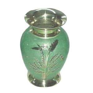 Florero de latón de alta calidad con grabado, acabado verde y dorado para decoración del hogar, florero de Decoración de mesa - Product Image 3