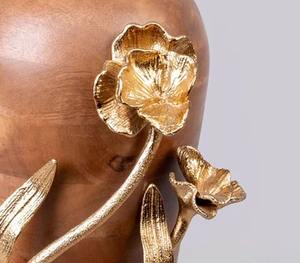 Vase à fleurs adorable de qualité supérieure avec pièce décorative élégante unique en bois et en métal idéale pour les fleurs fraîches ou la verdure - Product Image 6