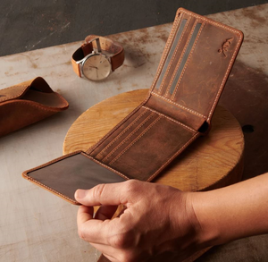 Cartera de Cuero Genuino Crazy Horse para Hombre, Hecha a Mano, con Protección RFID, Estilo Simple y Corto, de Cuero de Grano Completo, Ideal para Regalo - Product Image 2