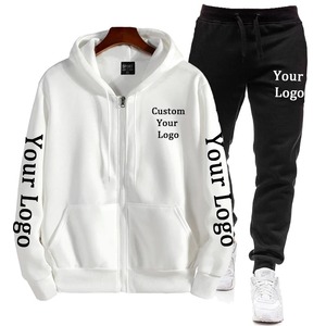 Custom DIY Logo Print Unisex <b>Track</b> Suits <b>Men</b> Women's Zipper Hoodies Loose Casual <b>Jackets</b> Sweatpants Hooded Pullover Fashion - Product Image 3