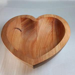 Wooden <b>Heart</b> Shape Fruit & Snack Bowl Natural Wooden Acacia Mango - Product Image 1