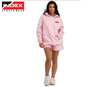 ชุดเสื้อมีฮู้ด2ชิ้นสำหรับผู้หญิงกางเกงวิ่งฟิตเนสกางเกงโยคะแบบกำหนดเอง - Product Image 1