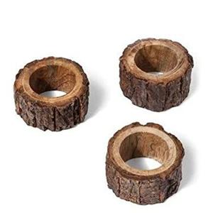 Porte-serviettes en bois gravé de conception classique élégants ronds de serviette en bois fabriqués à la main pour la décoration de table d'événements et l'utilisation d'hôtel - Product Image 5