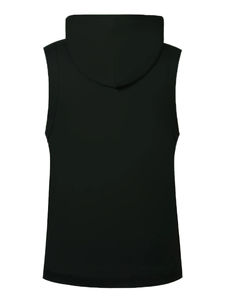 Men's Summer Solid - Color <b>Black</b> Hooded Drawstring <b>Vest</b> with a Simple and Casual Style Plus Size Tank top Solid <b>Black</b> Tank top - Product Image 4