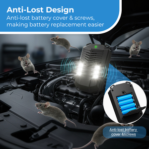 Répulsif <span class=keywords><strong>anti</strong></span>-rongeurs pour <span class=keywords><strong>voiture</strong></span> certifié BSCI EPA, modèle CR05 amélioré, pour dessous de capot, avec démarrage/arrêt intelligent et couvercle de batterie <span class=keywords><strong>anti</strong></span>-perte - Product Image 1