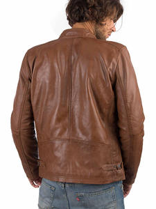 Latest Arrival Custom Design Wholesale Premium Quality Leather <b>Jacket</b> for <b>Men</b> with Stand Collar Eco-Friendly Biker Style - Product Image 5
