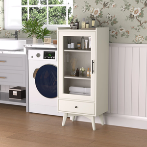 Daquarius Tellisford Gabinete de baño independiente contemporáneo Puerta corredera moderna Vanidad Muebles de acento de piso ajustable - Product Image 6