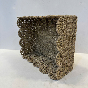 Panier de rangement rectangulaire en herbe de mer écologique de luxe - Solution de rangement multifonctionnelle pour la maison - Product Image 4