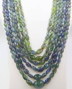 ลูกปัด tanzanite รูปไข่รูปไข่พลอย Tanzanite ธรรมชาติขนาด16 "19X13MM 6X5MM เครื่องประดับทำลูกปัด - Product Image 1