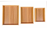 Prix de gros Plateau de service en bois au design moderne Set de table 3 Artisanat indien de haute qualité Nouveau meilleur plateau de service