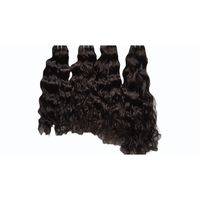 Tissage de cheveux humains indiens vierges bruts bouclés profonds 24-28 pouces, sans nœuds, ondulation naturelle, noir naturel, 100g, double trame machine