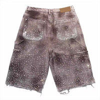 Shorts en jean personnalisés de haute qualité, style jorts, broderie graffiti, tendance estivale, pantalon de marque pour hommes, pantalon ample pour hommes, jorts en jean baggy