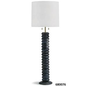 Lampadaire en acier inoxydable noir fabriqué à la main avec abat-jour en lin à tambour blanc et ampoule E26 incluse pour la maison, l'hôtel et le bureau - Product Image 2