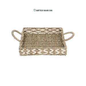 Plateau en jonc de mer fait main écologique de style rustique pour la décoration de la maison - Product Image 1