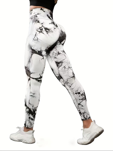 2025 nueva calidad de algodón/fibra de bambú mallas transpirables Push mujer Fitness Yoga pantalones logotipo personalizable en la cintura - Product Image 3