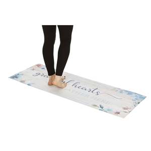 20 X 55 Chic Anti-Fatigue Floral Pattern Memory Foam Kitchen <b>Runner</b> Mat Grateful Hearts Gather PVC <b>Carpet</b> for Standing Use - Product Image 1