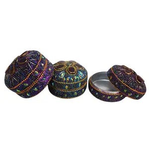 Handmade High Quality Lac Beaded Material Vanity and <b>Storage</b> <b>Organiser</b> Pill Box and Table <b>Storage</b> Jewellery Boxes - Product Image 1