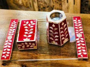 Haute qualité vadrouille incrustation/os incrustation Mubkhar brûleur d'encens taille personnalisée plateau de service pour Ramadan Eid cadeaux - Product Image 4