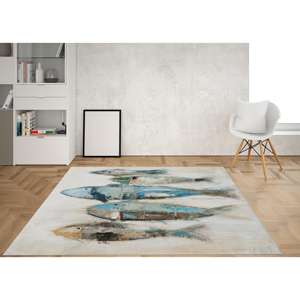 Alfombra con Estampado de Peces, Alfombras Modernas con Diseño de Animales para Decoración del Hogar, Alfombra Delgada No Tejida - Product Image 1