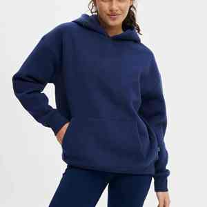 Wholesale Custom Women Oversized Cotton <b>Fleece</b> <b>Hoodies</b> Front Soft Stylish Comfortable Autumn Winter Wear Quick Dry - Product Image 4