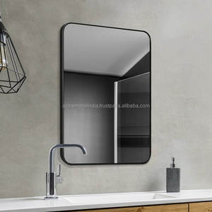 Miroir mural en métal noir avec finition de haute qualité, parfait pour les espaces de vie intérieurs et extérieurs élégants. - Product Image 3