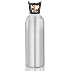 Cilindro de aluminio para CO2 de 20 lb (11.3 kg), botella de gas para sistema de cerveza de barril (kegerator) con válvula CGA320 para uso en bebidas. - Product Image 2