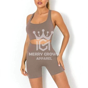 เซ็ต2ชิ้นสำหรับผู้หญิงชุดเสื้อผ้าลำลองแบบสั้นและสีล้วนทำจากผ้าฝ้าย - Product Image 2