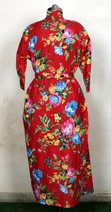 Belle indienne main bloc imprimé coton Kimono Robe imprimé fleuri longue Robe de bain été demoiselle d'honneur cadeau ou pour elle - Product Image 5