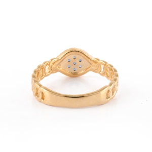 Produits les plus vendus 100% Authentique bague en saphir bleu et diamant mauvais œil Bague en or jaune massif 18 carats avec pierres précieuses Bijoux de luxe - Product Image 5
