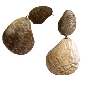 Vintage Style Brass Earrings handmade with skillful artisans - hammered brass earrings - Product Image 1