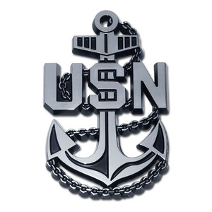 Emblema de Ancla Cromado de la Marina de los Estados Unidos con Licencia Oficial de Hanwell, Logotipo de Lujo para Carrocería de Automóvil, Tamaño Personalizable, Material Metálico, Adhesivo 3M - Product Image 1