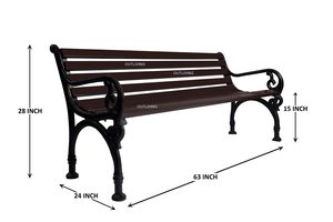 Cast Iron Dark Black Modern Garden <b>Bench</b> for Home Hotel Garden Outside Park Seating Patio <b>Bench</b> Outdoor and <b>Indoor</b> Furniture - Product Image 5