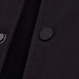 เสื้อโค้ทสีดำสำหรับผู้ชายเสื้อนอกแบบเรียบง่ายมีกระดุมด้านหน้าปกคอเสื้อเข้ารูปปกติและทันสมัยในเมือง - Product Image 4