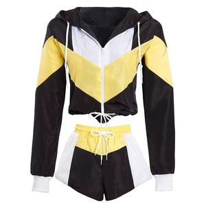 Conjunto Corto de Verano Personalizado para Mujer, Talla XS, Diseño Color Block Lavado, Estampado Sólido, Corto, Estilo Casual, Chaqueta Cortavientos, 2026 - Product Image 2