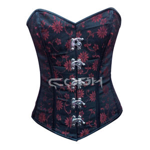 Manufacturer Custom Black Brocade <b>Corset</b> |OEM/ODM Gothic <b>Corsets</b> - Product Image 4