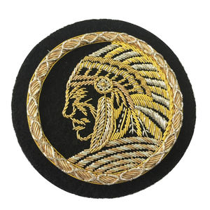 OEM Bullion Badges Hand Made Embroidery Gold Bullion Wire Embroidered Bullion Uniform Badge - Product Image 3