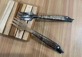 Estilo coreano indio hecho a mano cuerno búfalo cuchara tenedor conjunto cubiertos comedor cuchillo tenedor cuchara mango de madera juego de cubiertos para eventos - Product Image 3