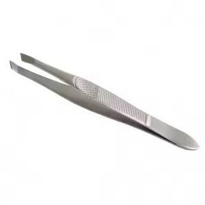 Pince à sourcils inclinée en acier inoxydable noir de haute qualité pointe lisse marque privée OEM/ODM vente en gros d'usine pour cosmétiques - Product Image 2