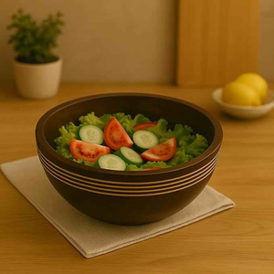 Cuenco de madera de acacia rústico con acabado natural hecho a mano para Cocina Esencial comedor y decoración de interiores - Product Image 1