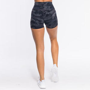 Pantalones cortos de gimnasio de cintura alta para mujer, pantalones cortos elásticos para Yoga, pantalones cortos deportivos lavados con logotipo teñido anudado al por mayor para niñas - Product Image 4