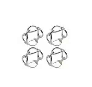 Plated 4 <b>Rings</b> Napkin <b>Ring</b> High Quality Silver Brass metal Not Support Everyday Party wedding Stocked - Product Image 1