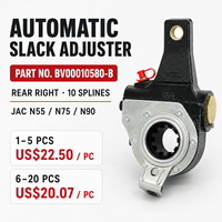 Régulateur de jeu automatique, référence BV00010580-B, arrière droit, 10 cannelures, compatible avec les camions JAC N55 N75 N90, pièces de rechange pour camions légers JAC