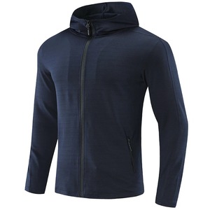 Running Men Hooded Autumn Sportswear Gym Fitness Jogging Outdoor Quick Dry Breathable Coats Man Sport Jackets <b>Fleece</b> Coats - Product Image 2