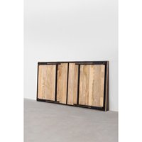 Table à manger rectangulaire pliante en bois de manguier massif et fer (200x100 cm) - Meubles écologiques pour la maison, pour appartement et hôtel