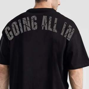 <b>Men's</b> Oversized Graphic Tee <b>Animated</b> Pattern Lightweight Jersey 280 Grams Compressed Exercise-Friendly Black Silk Screen - Product Image 4