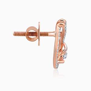 Dernières boucles d'oreilles élégantes en or rose avec diamants en forme de poire - Product Image 5