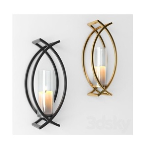 New Arrival Luxury Design Candle <b>Sconce</b> Two Black Coated Metal Candle <b>Wall</b> <b>Sconces</b> Candle Holder at Affordable Prices - Product Image 6
